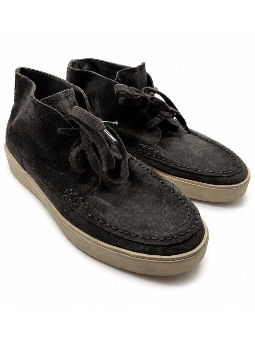Vince Mens Suede Chukka Boots Size 7.5 Grey Moc Toe Minimalist Streetwear